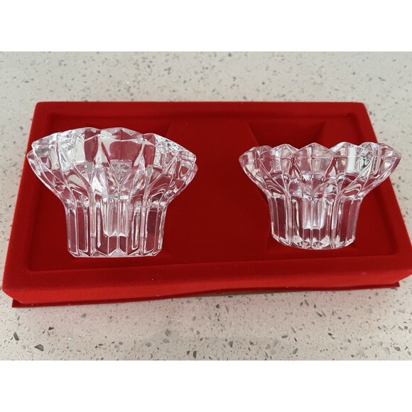 Pair Cristal D'Arques Cheverny Candle Holders For Tapers Or Tealights France NIB - Picture 4 of 8